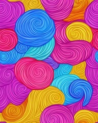 Dynamic colorful swirls creating a whimsical background with fluid motion and a playful artistic expression
