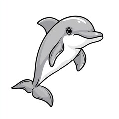 Fototapeta premium JoyfulDolphinLeapsThroughOceanWavesHappyMarineMammalSmilingOceanLife