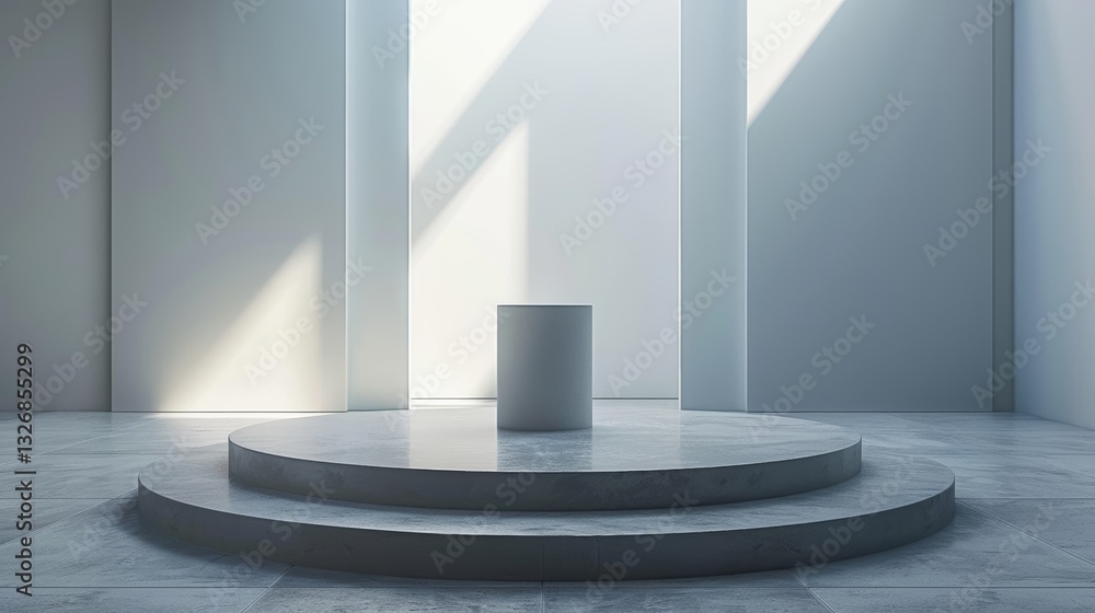 Aufkleber modern podium in a clean and minimalist environment for product display and presentation
