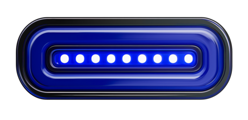 Futuristic control interface with illuminated signals on a transparent background
