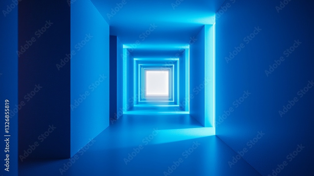 Aufkleber modern technology device on blue minimalist background with clean lines and abstract shapes