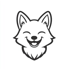 Obraz premium Joyful Red Fox Icon Illustration A cheerful fox with a wide, happy grin against a clean white background.