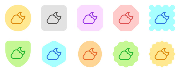 Editable night sky, moon and cloud vector icon. Part of a big icon set family. Perfect for web and app interfaces, presentations, infographics, etc