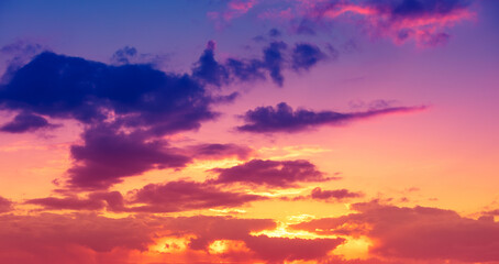 Fototapeta premium Amazing evening sky during sunset with gradient color.