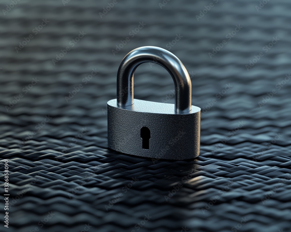 Aufkleber metallic padlock displayed on a digital surface, symbolizing the secure protection of healthcare dat