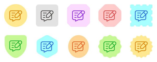 Editable write review, comment, message vector icon. Part of a big icon set family. Perfect for web and app interfaces, presentations, infographics, etc