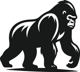 gorilla walking silhouette vector