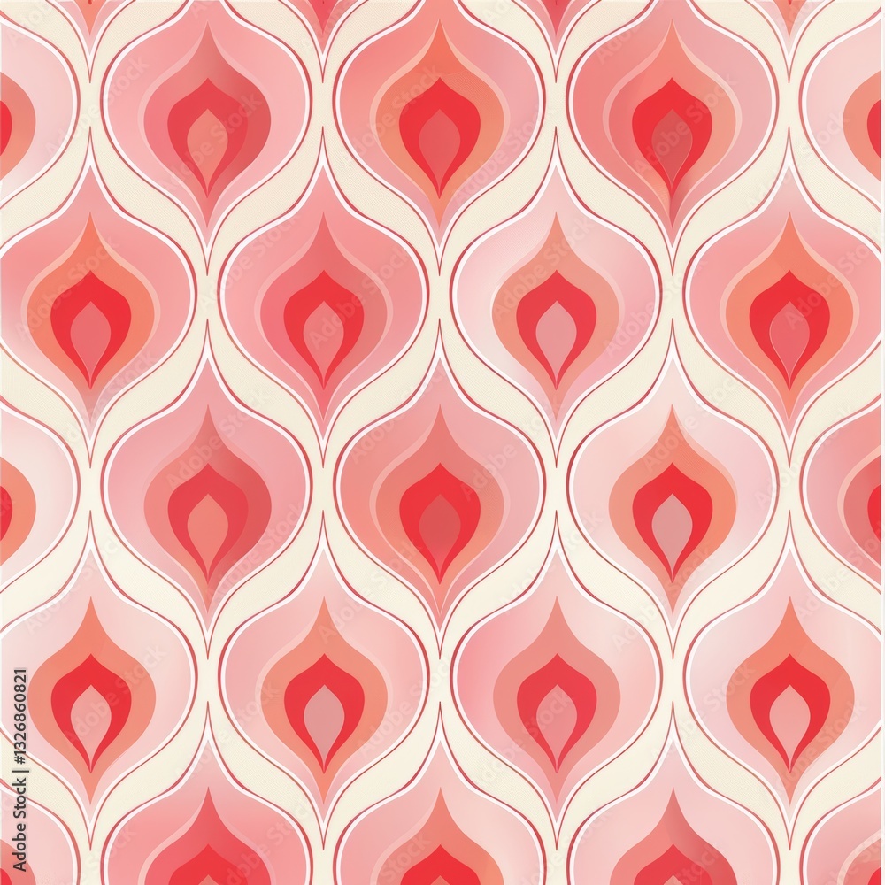 Aufkleber pastel pink and red pattern based backgrounds with clean lines and geometric shapes