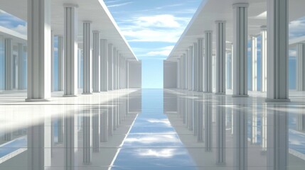 Fototapeta premium Discover the captivating beauty of an infinite mirrored corridor.