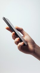 Futuristic Smartphone Gripped in Hand with Minimalist Design