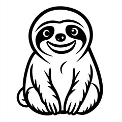 Fototapeta premium HappySlothIconSmilingJoyfullyContentmentRadiatesPeacefulJoyfulSlothIllustration