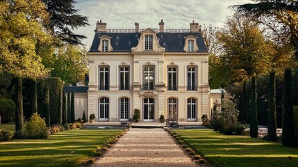 Obraz premium A stunning winery reflecting French chateau elegance in Bordeaux.