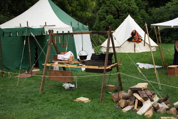 German and travelers people visit and join retro festival event of europe