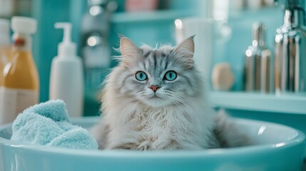 Professional Cat Grooming for a Shiny Smooth Finish in a Modern Setting