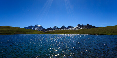 Lago Rosset. Sullo sfondo il Gran Paradiso