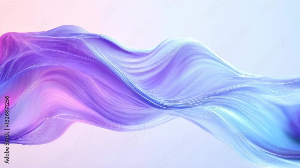 Aufkleber flowing abstract waves of purple and pink create a serene and calming effect in a dreamlike backgrou