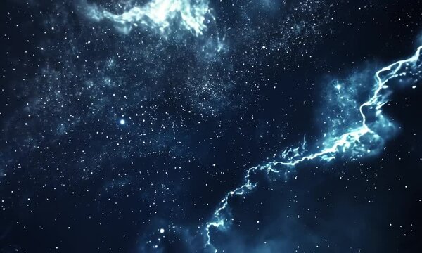 Spacecraft navigates through Small Magellanic Cloud with stars and planets appearing in video