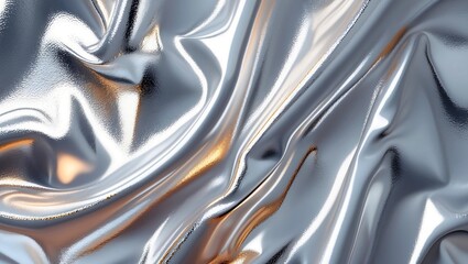 Polished metallic silver foil abstract background template