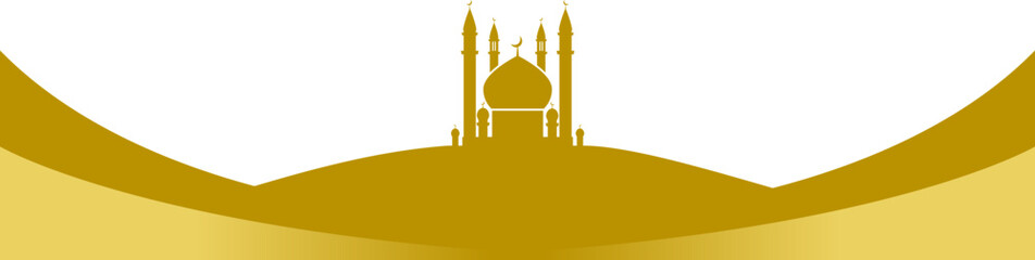 Ornate Arabic Calligraphy Ramadan Footer with Premium Gold Accents