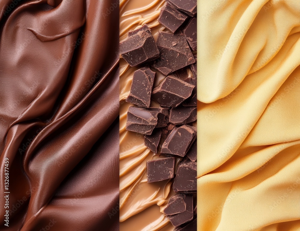Aufkleber rich golden and warm color palette chocolate caramel abstract background texture with clean lines an