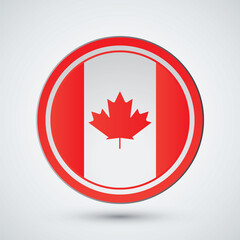 Fototapeta premium Round Canadian flag background design template