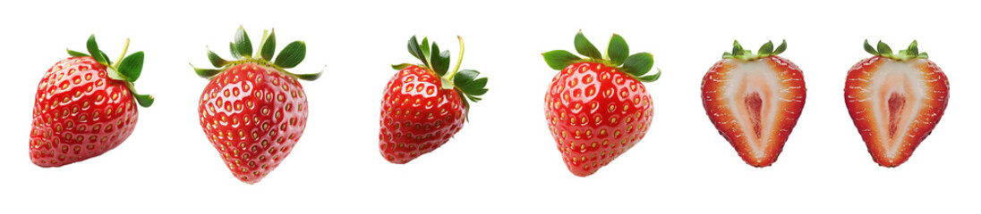 Strawberry set - Isolated on a White Background
