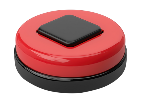Creative design of a glossy 3D button with a black square top for web applications