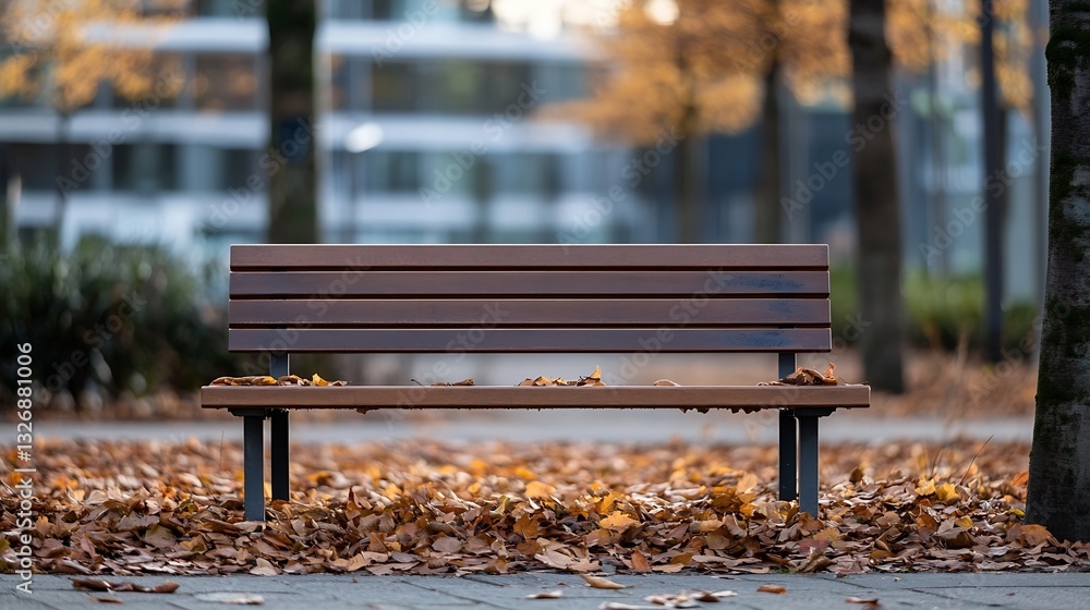 Poster park bench surrounded by colorful autumn leaves providing a cozy and inviting space for relaxation i
