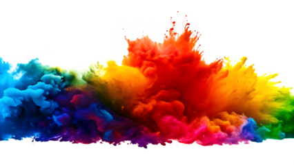  colorful paint explosion isolated on white background PNG , AI GENERATED