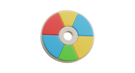 Colorful Circle Segmented Diagram with Central Hole for Data Visualization