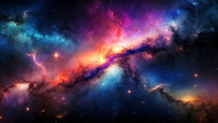 Fototapeta premium Vibrant abstract galaxy cosmos space background design