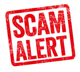Red stamp on a white background - Scam Alert