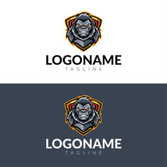 esports vector logo with a gorilla mascot