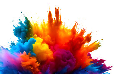  colorful paint explosion isolated on white background PNG , AI GENERATED