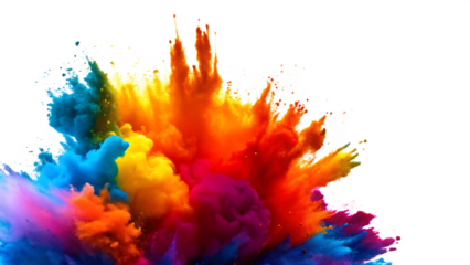  colorful paint explosion isolated on white background PNG , AI GENERATED