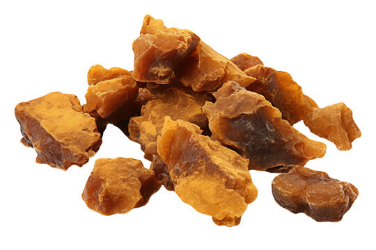 A handful of propolis isolated on a transparent background.