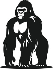 gorilla standing upright vector animal