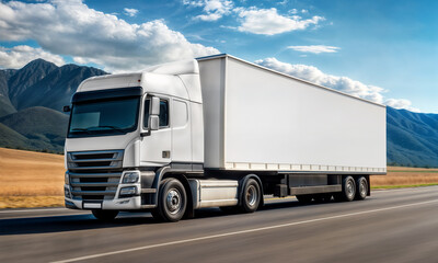 Fototapeta premium An image of a Truck on the road