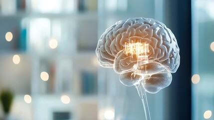 Cuttingedge brain model with glowing circuitry representing artificial intelligence concepts : Generative AI