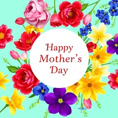 Vibrant Floral Design Celebrates Happy Mother's Day