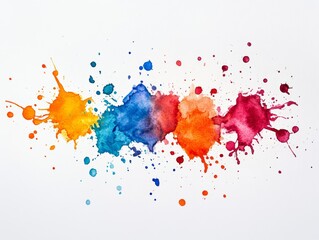 Vibrant abstract watercolor splash collection with clean lines and colorful patterns