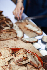 Preparation of pate bread toasts