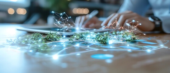 Urban development innovative technology and contemporary digital art for a sustainable future