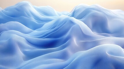 Obraz premium Abstract flowing blue fabric folds