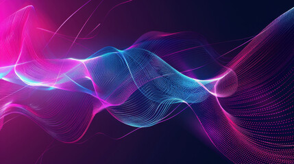 Obraz premium abstract purple blue pink background with lines and waves