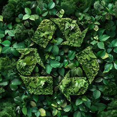 recycle sign with leaves