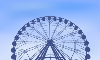 Ferris wheel close-up. Vector image