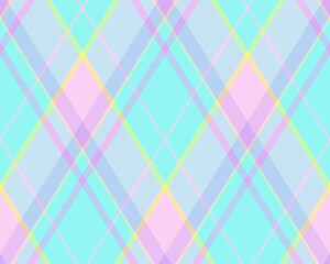 Fototapeta premium Argyle pattern of geometric rhombus. Harlequin check wallpaper design. Classic diamond shaped textile material for web background, print fabric clothing, sweater, wrapping paper, gift card, invitation