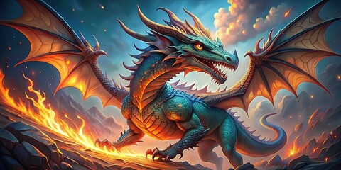 Cartoon Dragon Art Fantasy Illustration