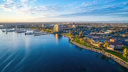 Fototapeta premium City Skyline View: Aerial Panorama of Carson California Urban Landscape